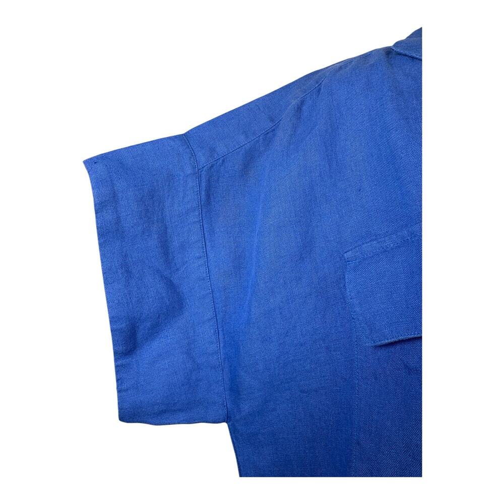NWT Chico’s Bonnie 100% Linen Short Sleeve Knee Length Dress Women's 16 Blue - Picture 4 of 10